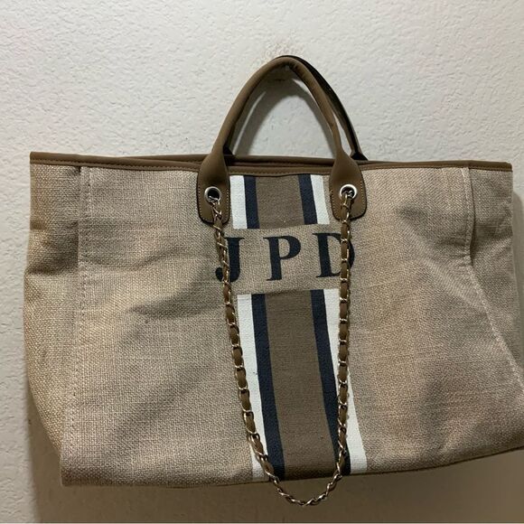 Lily & Bean Bag w/ JPD initials large tote bag zip - Picture 4 of 13